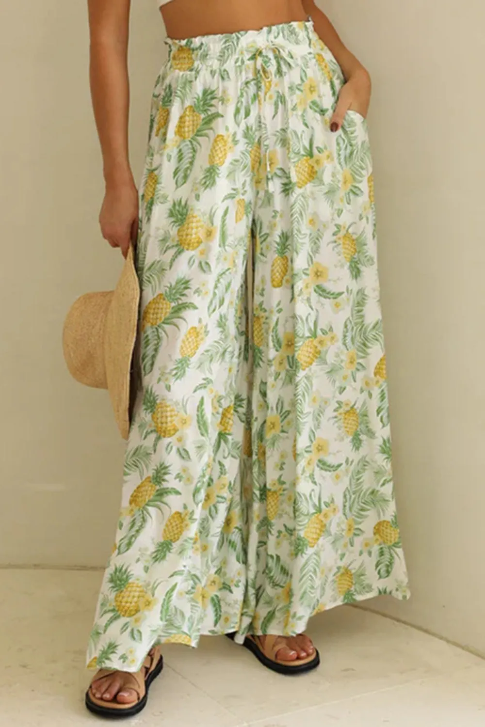* 4 COLORS* Summer Tied Wide Leg Pants