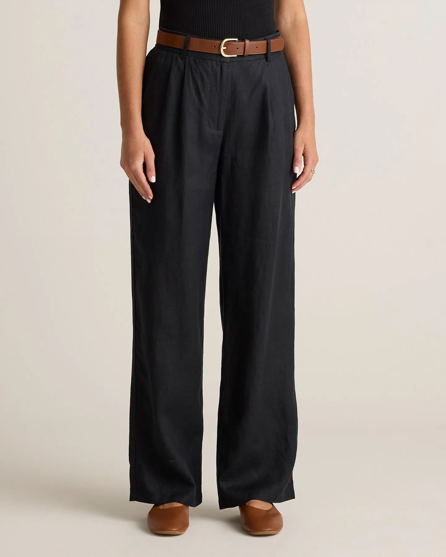100% European Linen Pleated Trouser