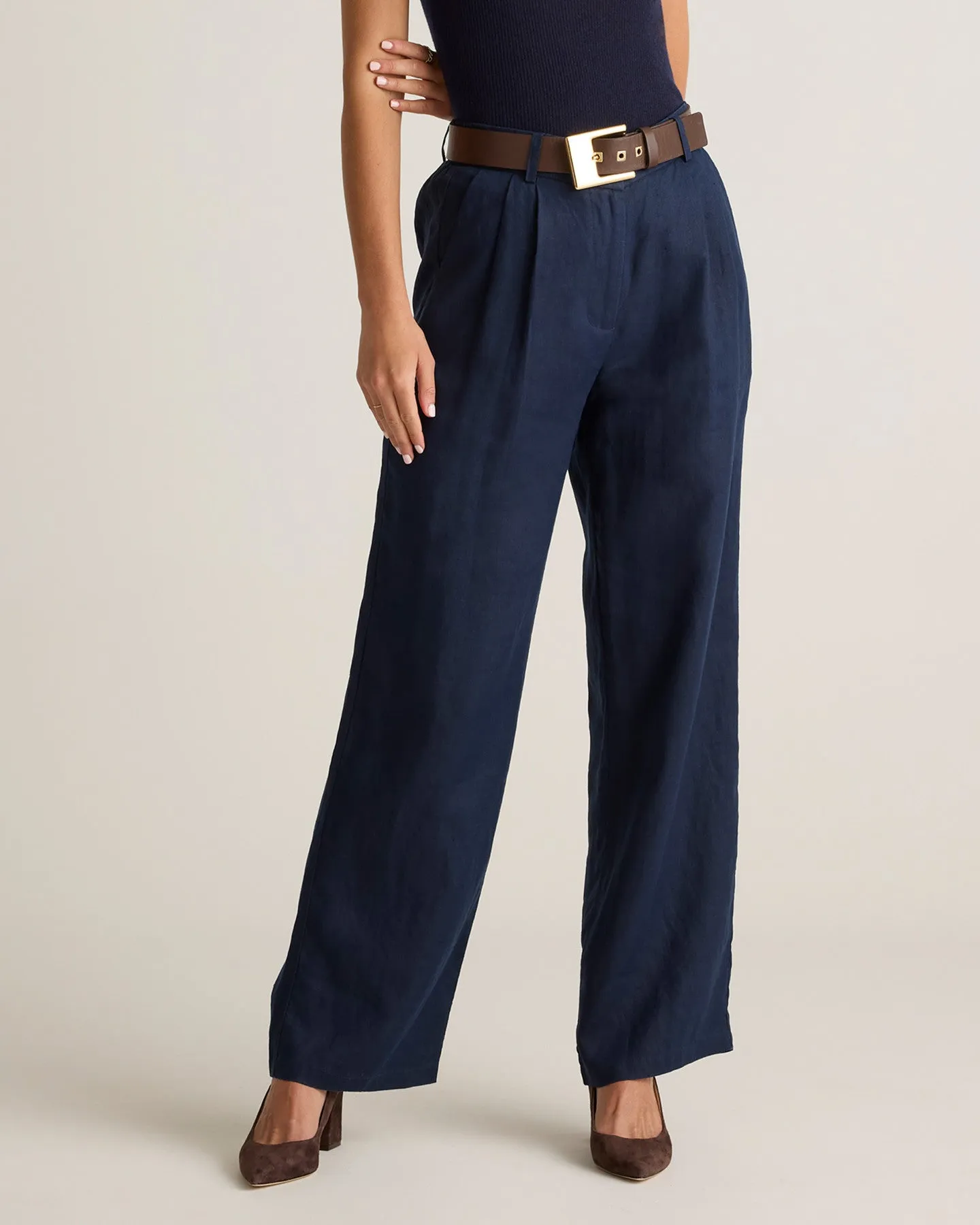 100% European Linen Pleated Trouser