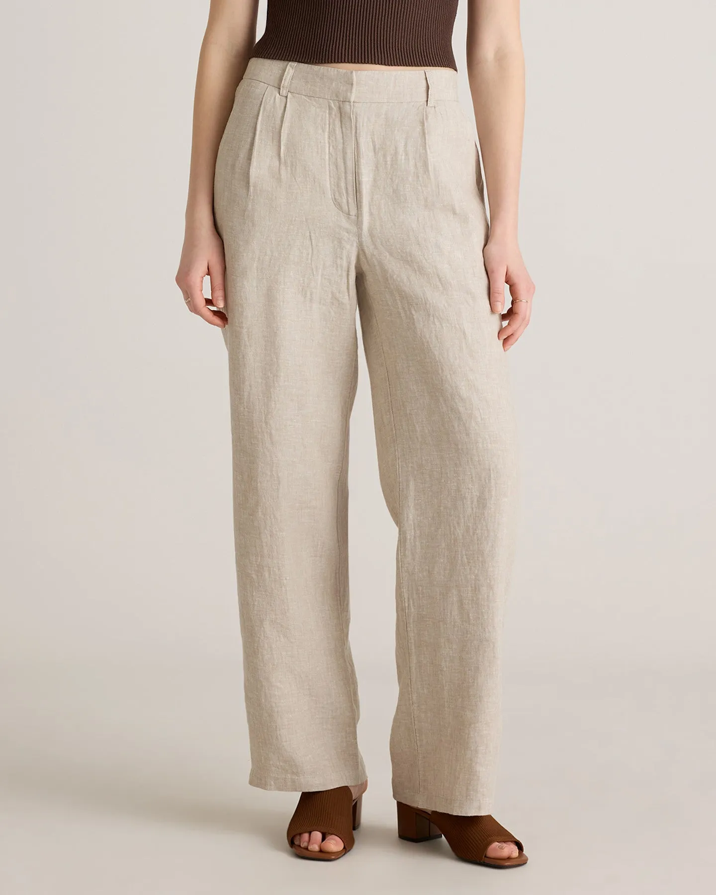 100% European Linen Pleated Trouser