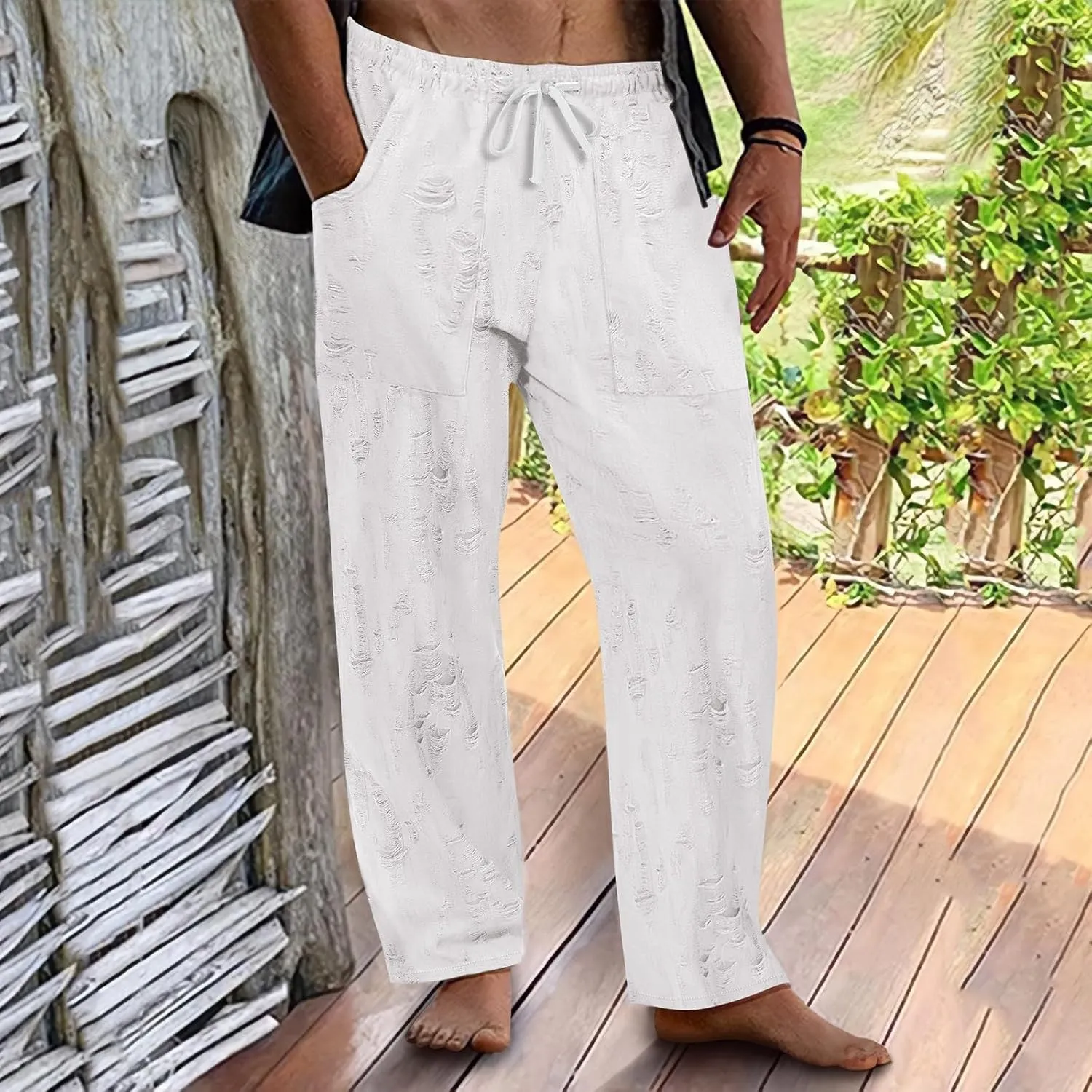 2025 Men's Casual Pants Drawstring Loose Breathable Pants