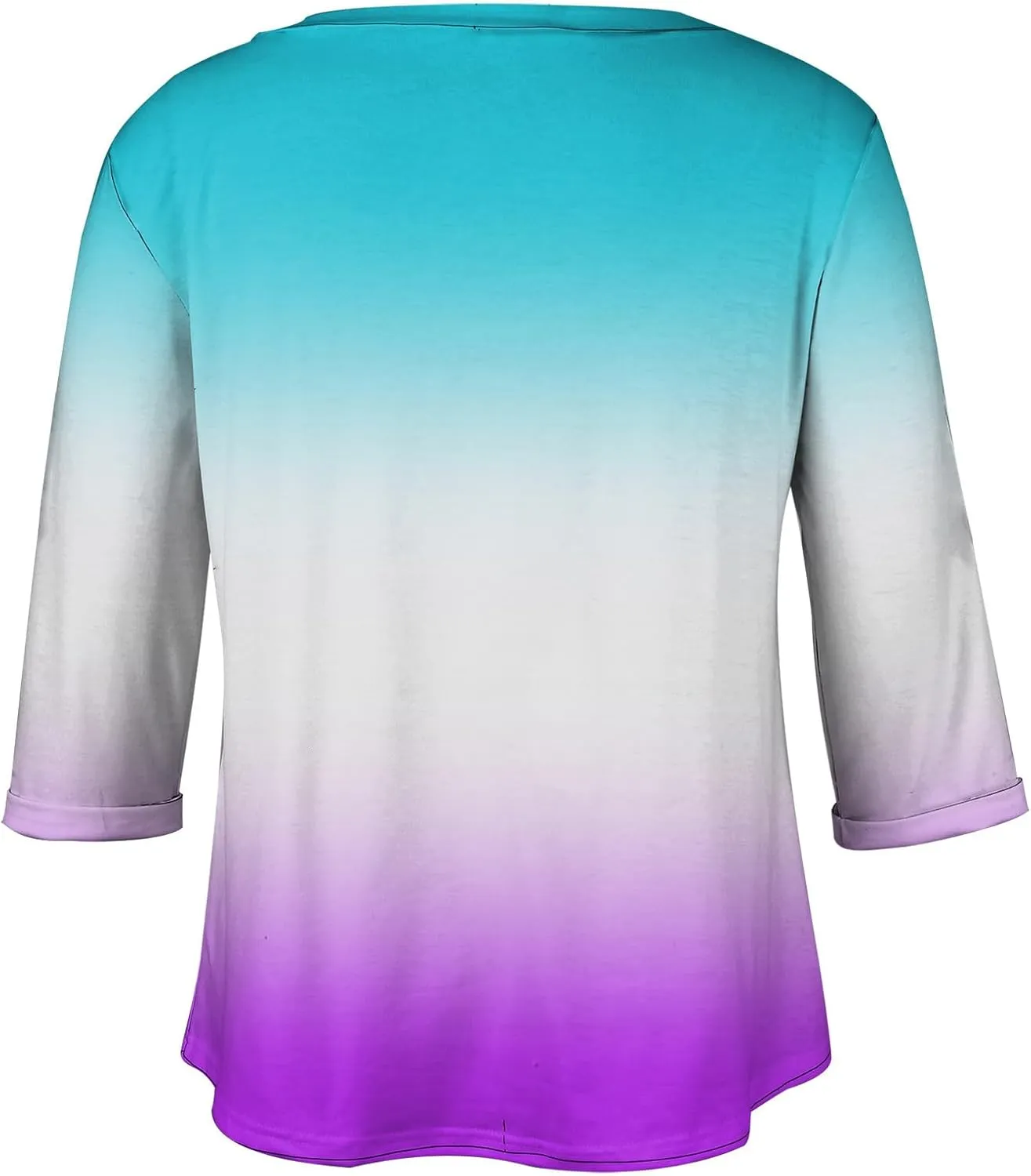 3/4 Sleeve Women Tops Winter Tops Dressy Casual Elbow Length Sleeve Vneck Shirts Tie Dye Gradient Loose Fall Clothing