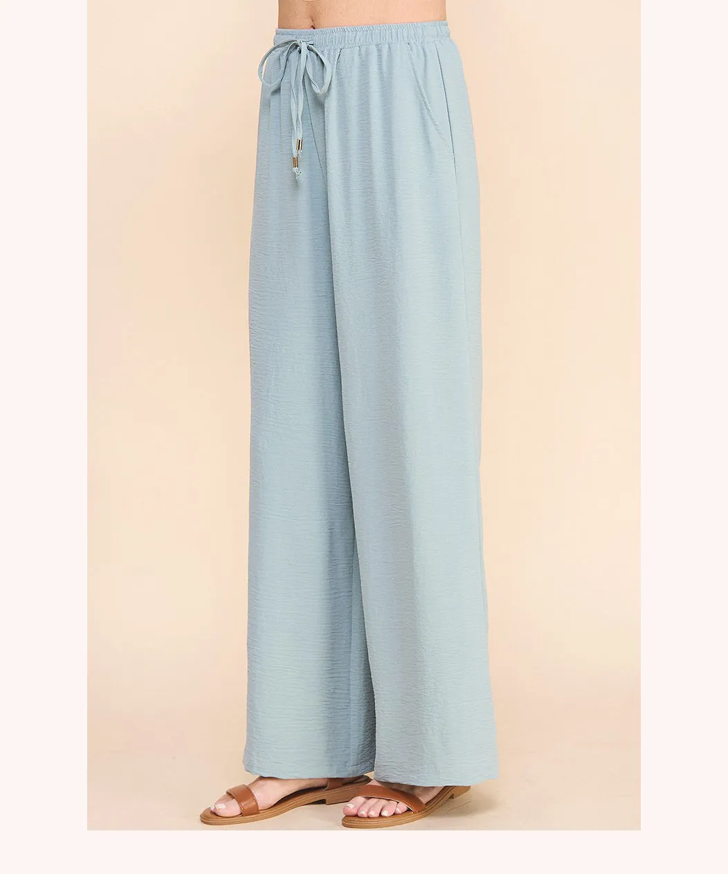 Airy Drawstring Pants - Teal