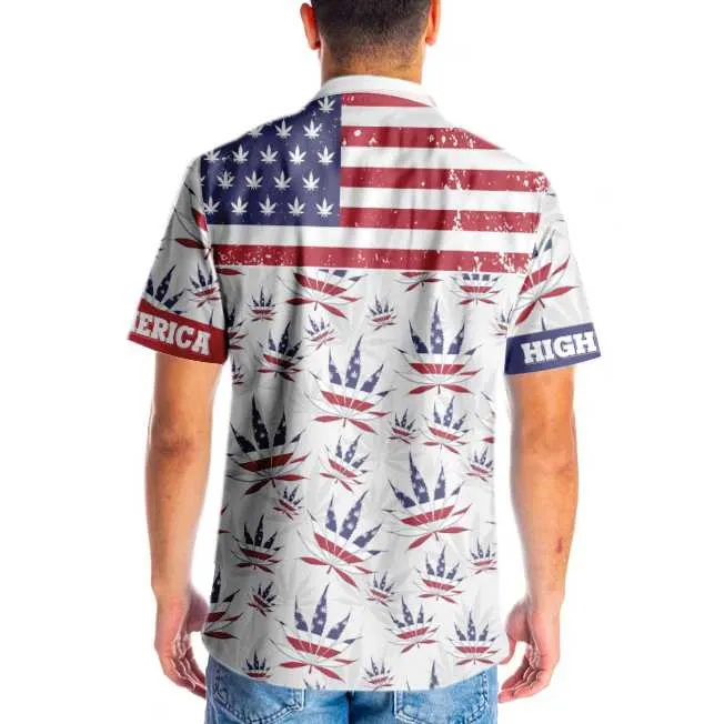 America Flag Marijuana Leaf Hawaiian Shirt, Make American Aloha Shirt For Men & Women, Best Gift For Husband, Wife, Boyfriend, Girlfriend, Friend, Family