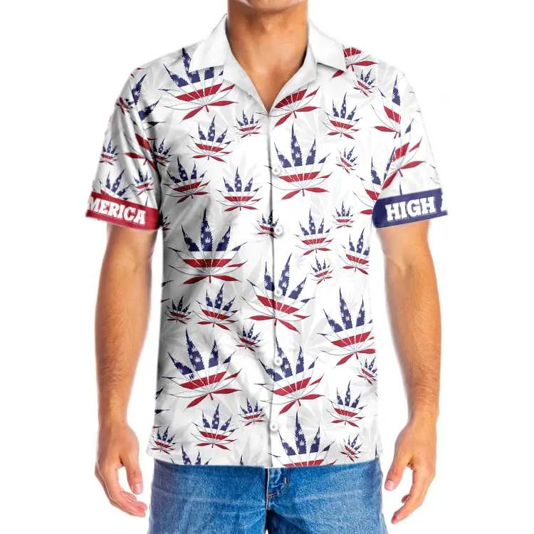 America Flag Marijuana Leaf Hawaiian Shirt, Make American Aloha Shirt For Men & Women, Best Gift For Husband, Wife, Boyfriend, Girlfriend, Friend, Family