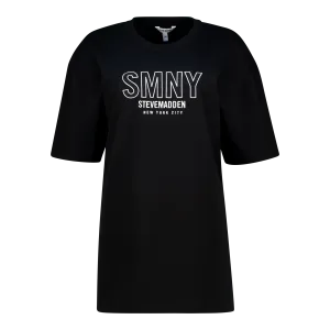 ATHENA BLACK OVERSIZED GRAPHIC T-SHIRT
