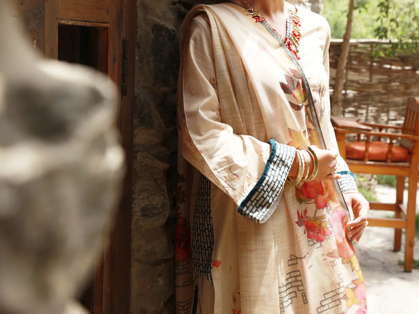 Beige Lawn 3 Piece Stitched - ALP-3PS-1378