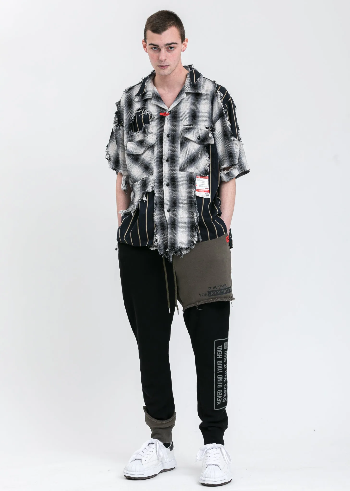Black Partly Double Pants