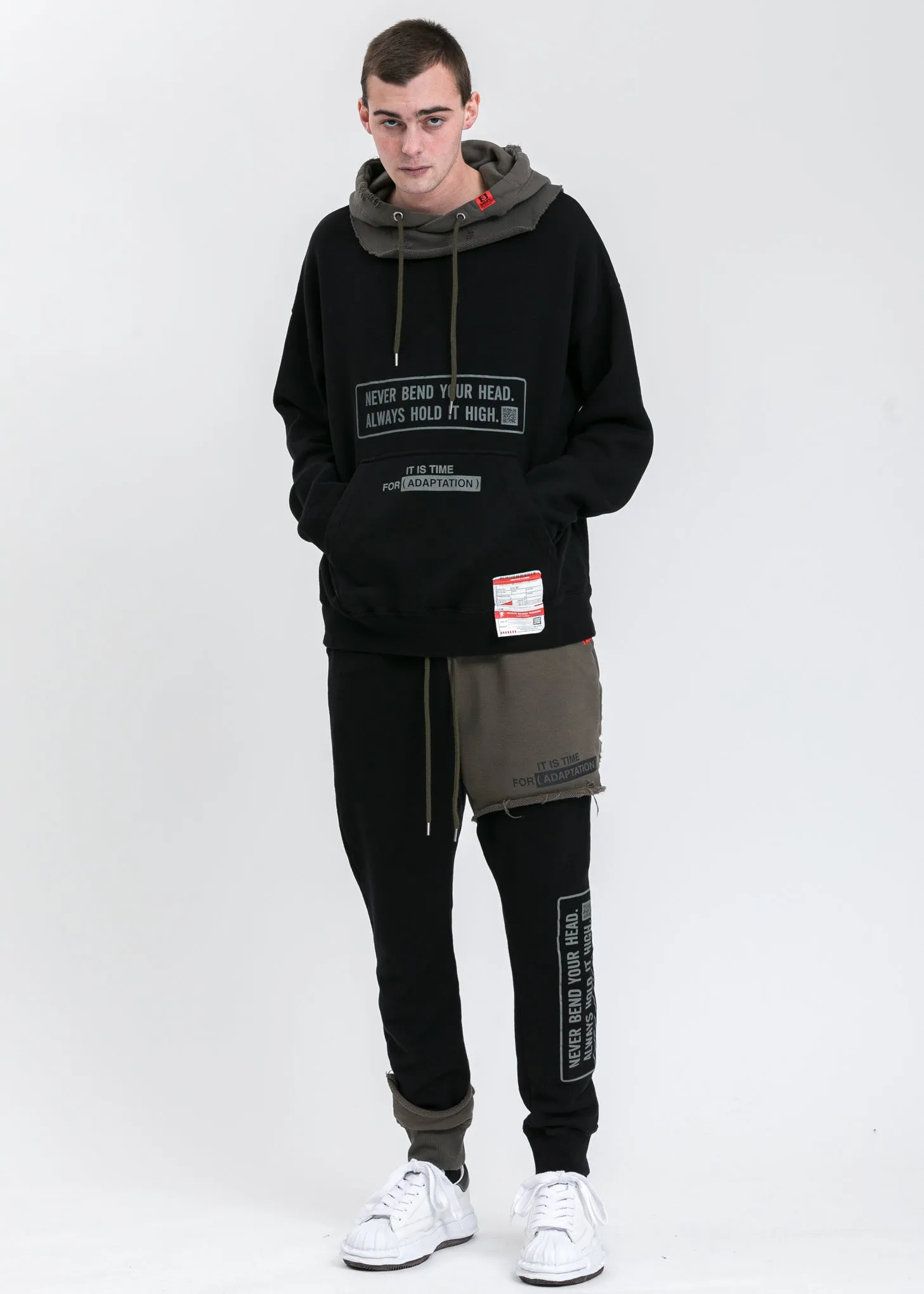 Black Partly Double Pants