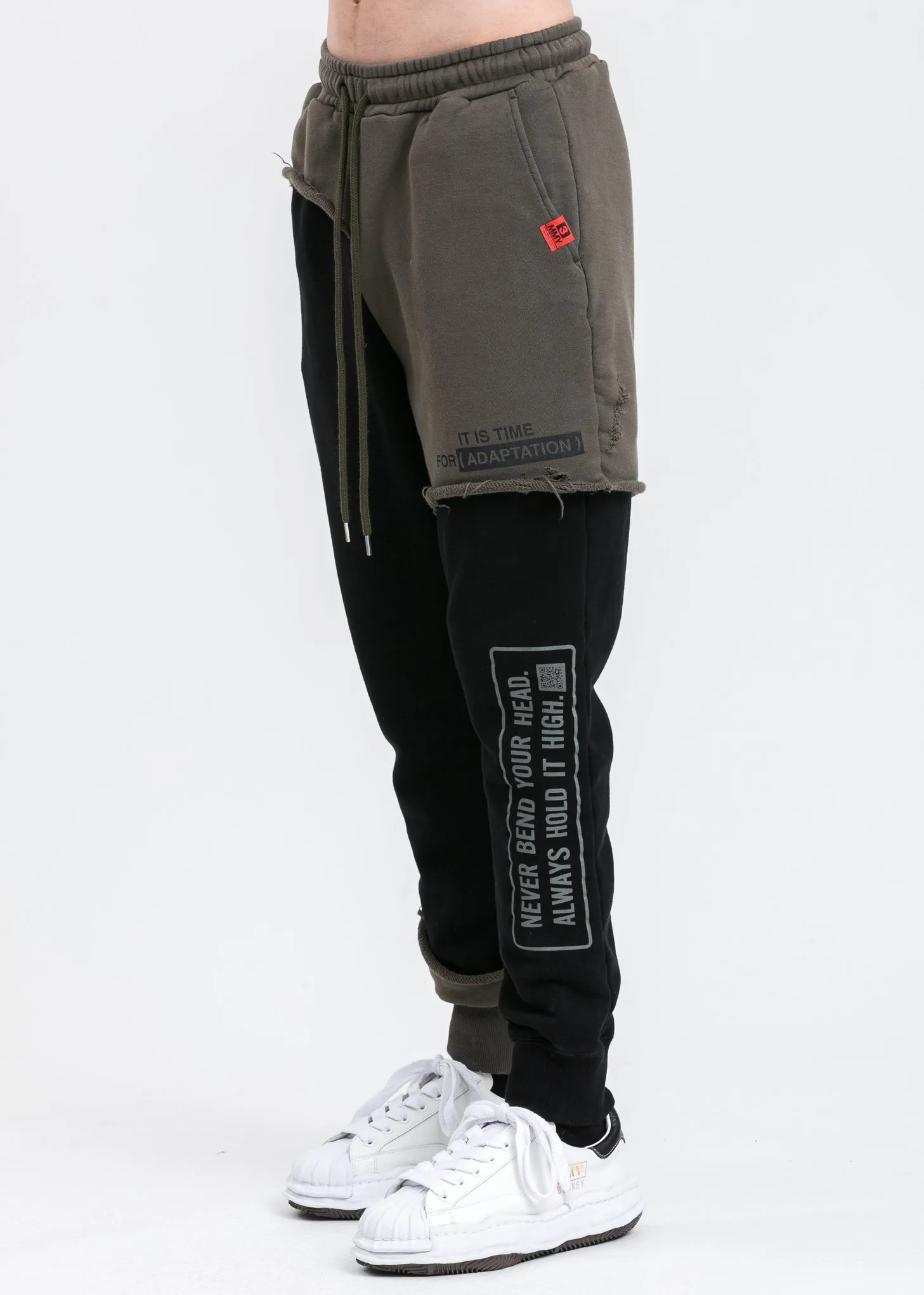 Black Partly Double Pants