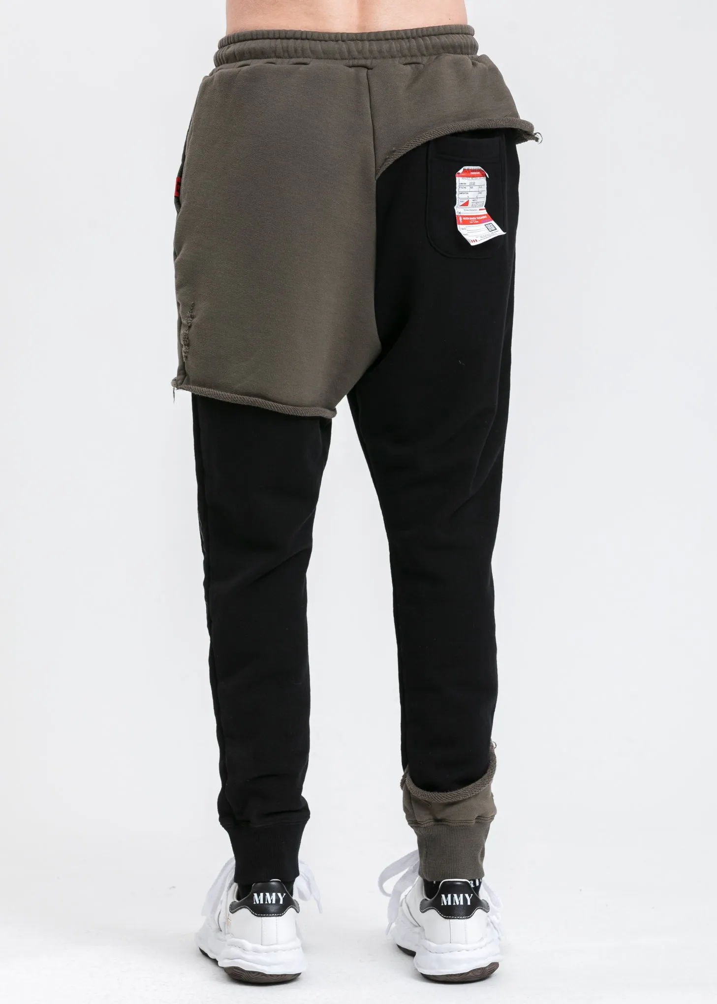Black Partly Double Pants