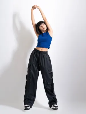 Black Tactical Baggy Parachute Pants