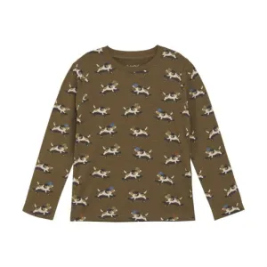 Boys T-SHIRT LS AOP: SEPIA