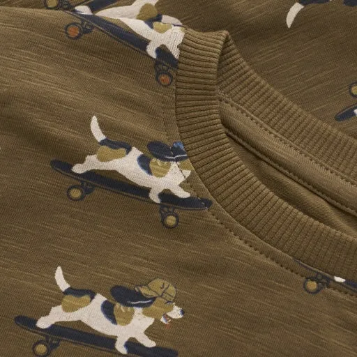 Boys T-SHIRT LS AOP: SEPIA