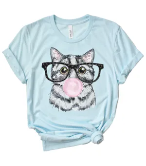 Bubblegum Cat Glasses Tee