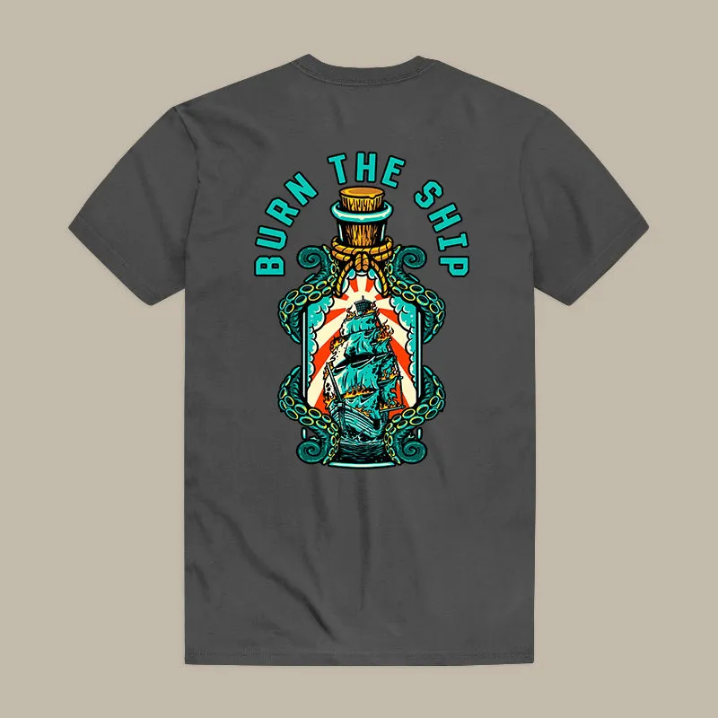 Burn The Ship Printed Men's T-shirt