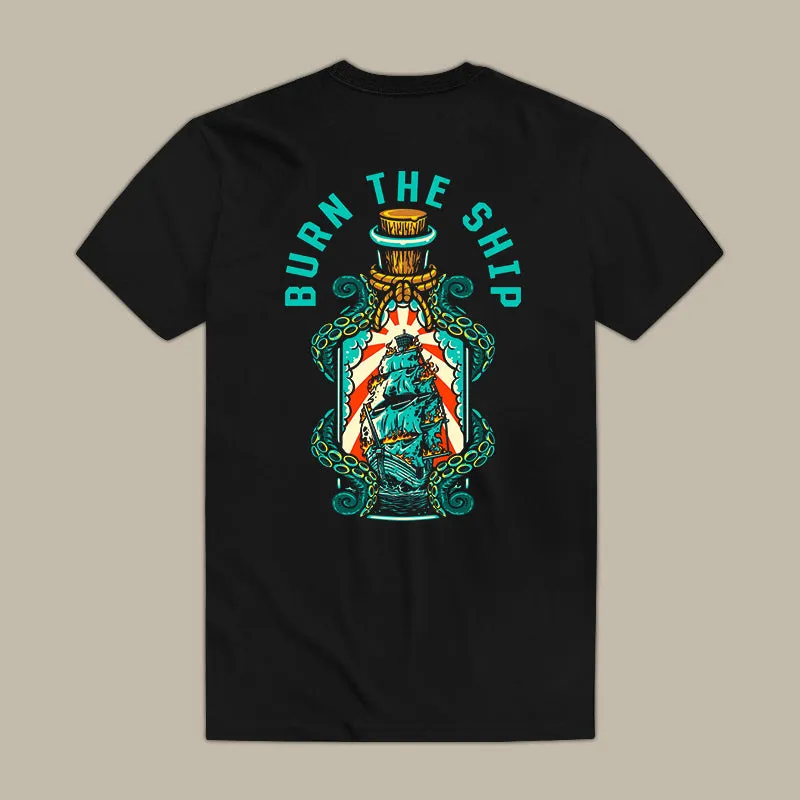 Burn The Ship Printed Men's T-shirt