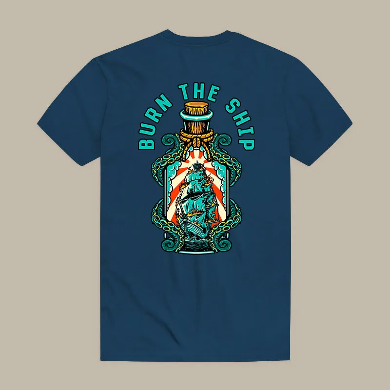 Burn The Ship Printed Men's T-shirt