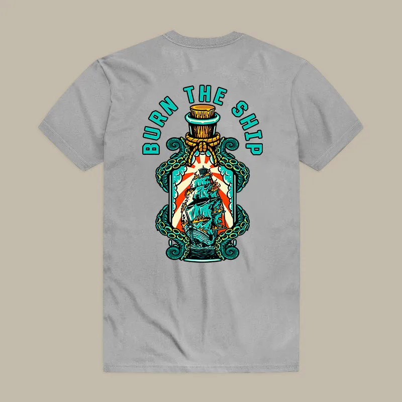 Burn The Ship Printed Men's T-shirt