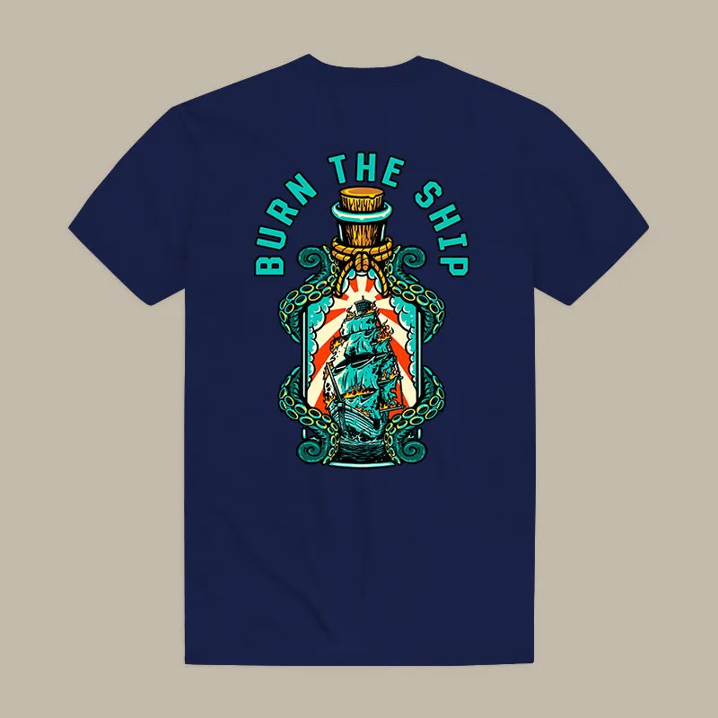 Burn The Ship Printed Men's T-shirt