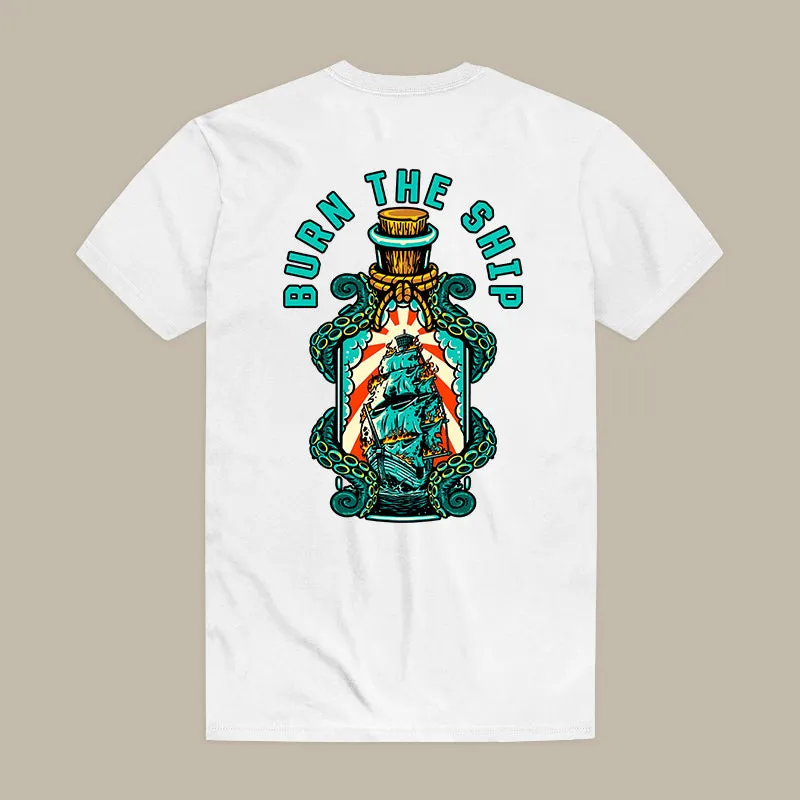 Burn The Ship Printed Men's T-shirt
