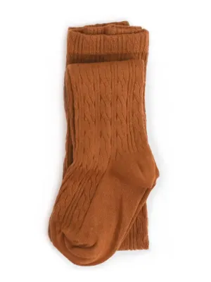 Cable Knit Tights - Sugar Almond