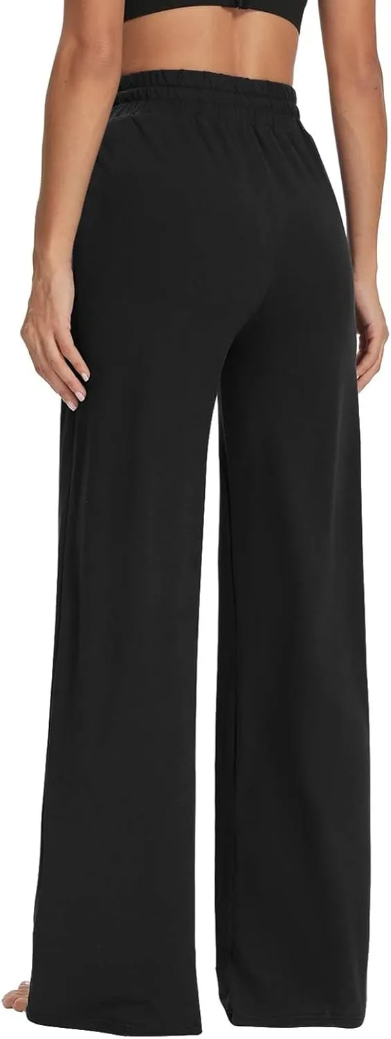 Capri Pants for Women, Black Wide Leg Pants for Women Cargo High Waisted Trousers Linen Petite Wide Leg Summer