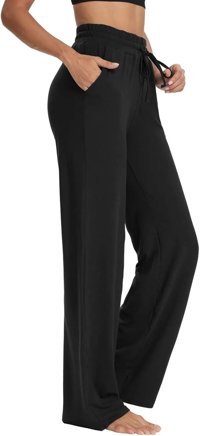 Capri Pants for Women, Black Wide Leg Pants for Women Cargo High Waisted Trousers Linen Petite Wide Leg Summer