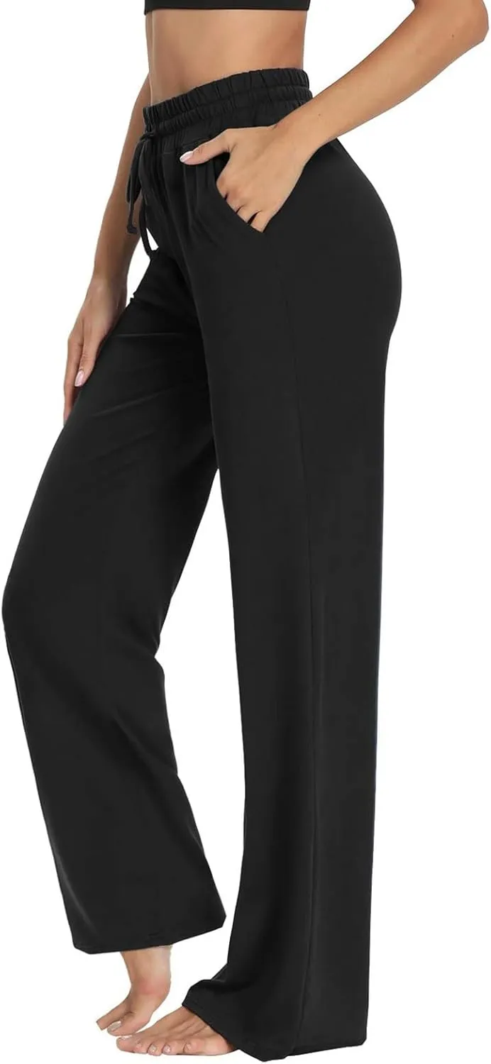 Capri Pants for Women, Black Wide Leg Pants for Women Cargo High Waisted Trousers Linen Petite Wide Leg Summer