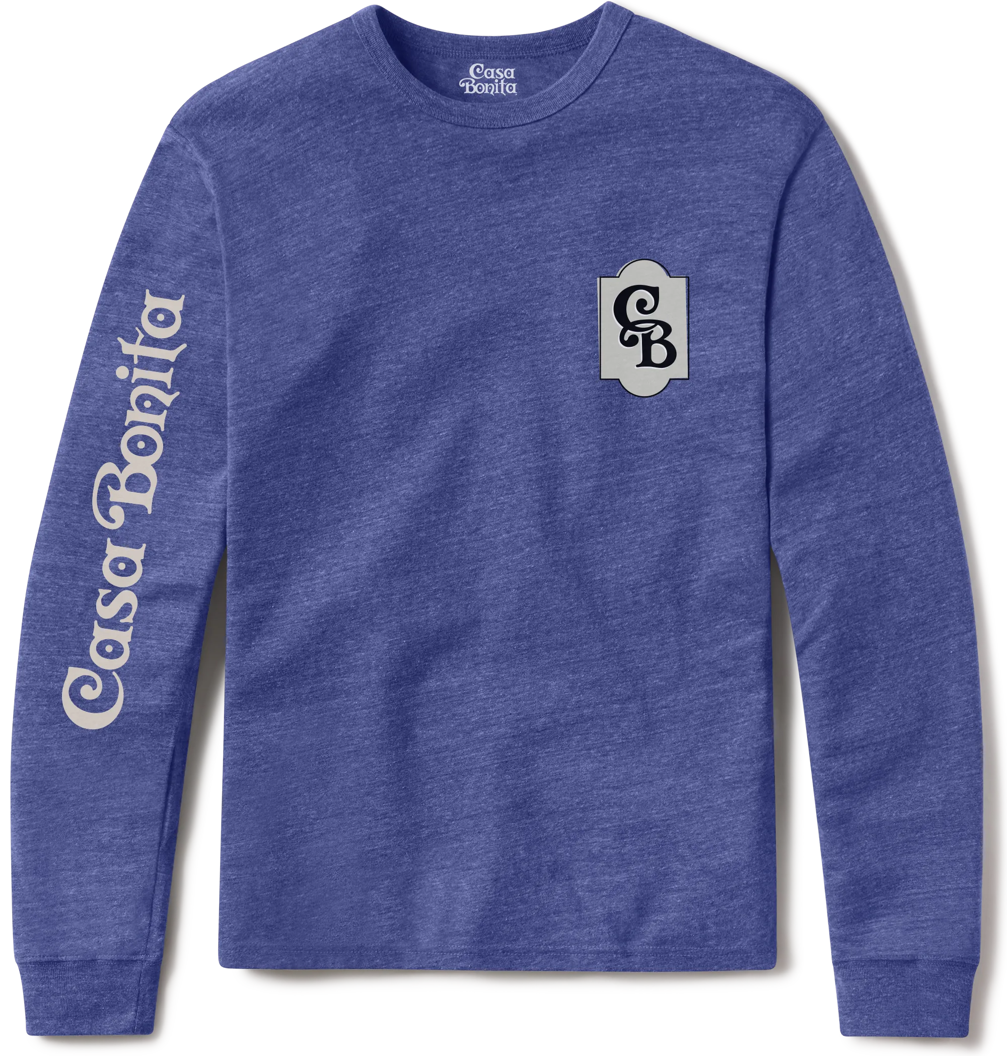 Casa Bonita Blue Offset Monogram Long Sleeve T-Shirt