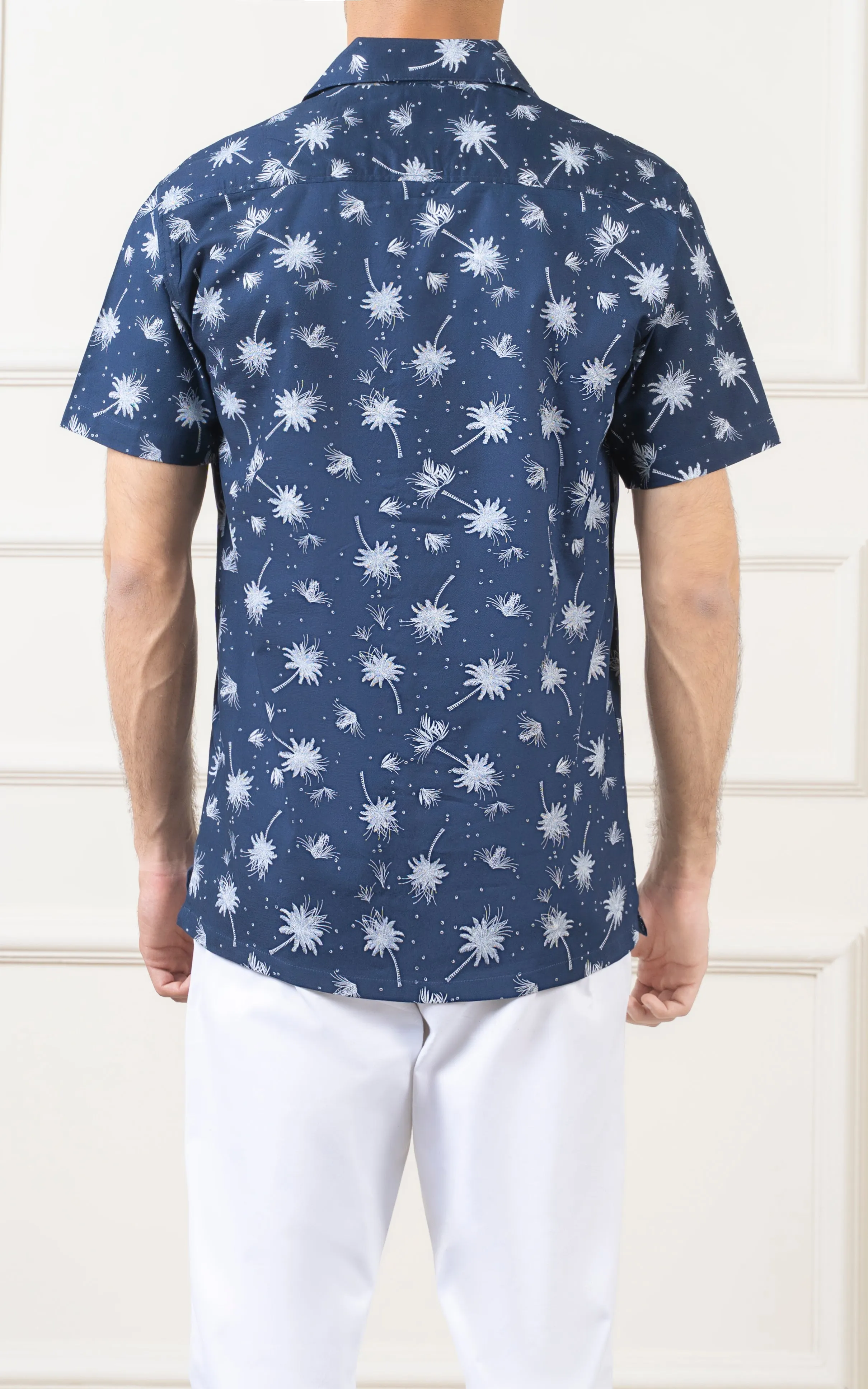 CASUAL SHIRT CUBAN COLLAR NAVY