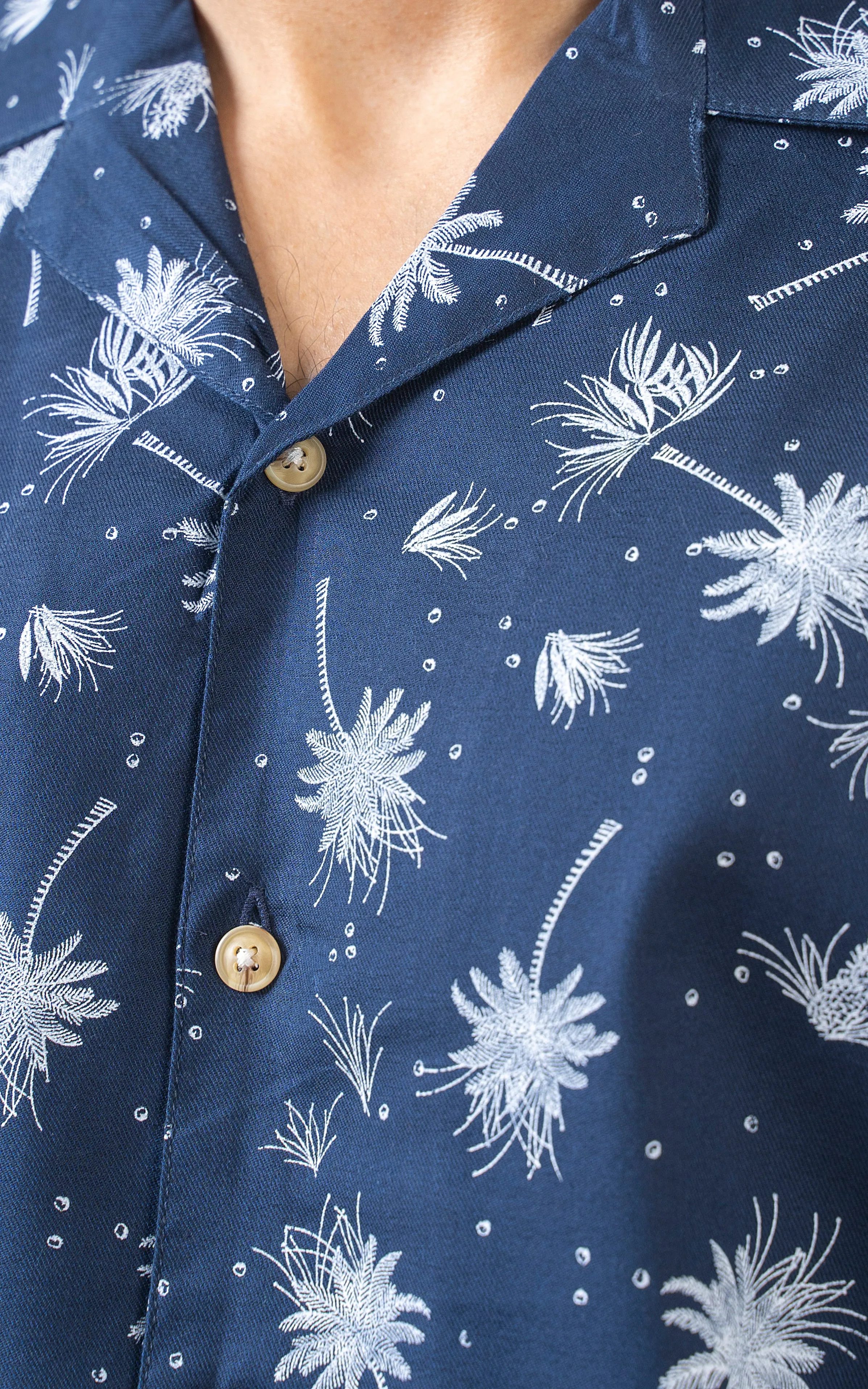 CASUAL SHIRT CUBAN COLLAR NAVY