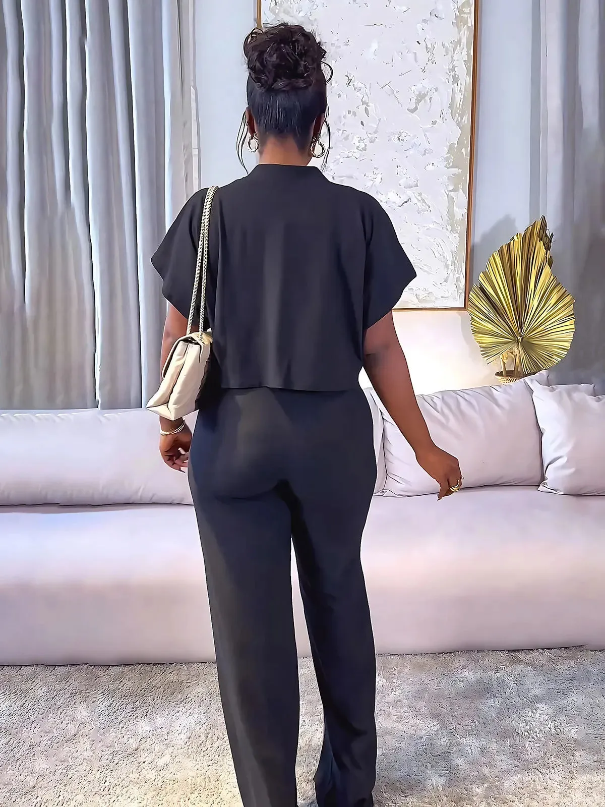 Casual Wide-Leg Pants Set