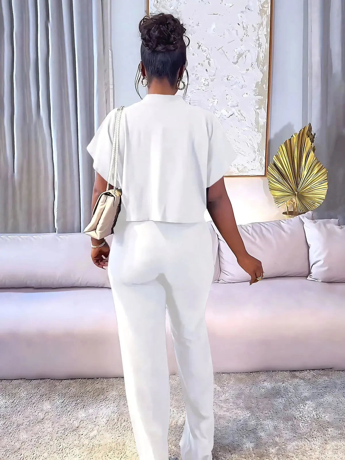 Casual Wide-Leg Pants Set