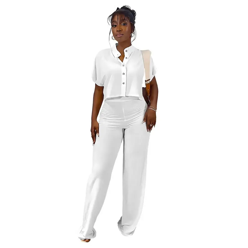 Casual Wide-Leg Pants Set