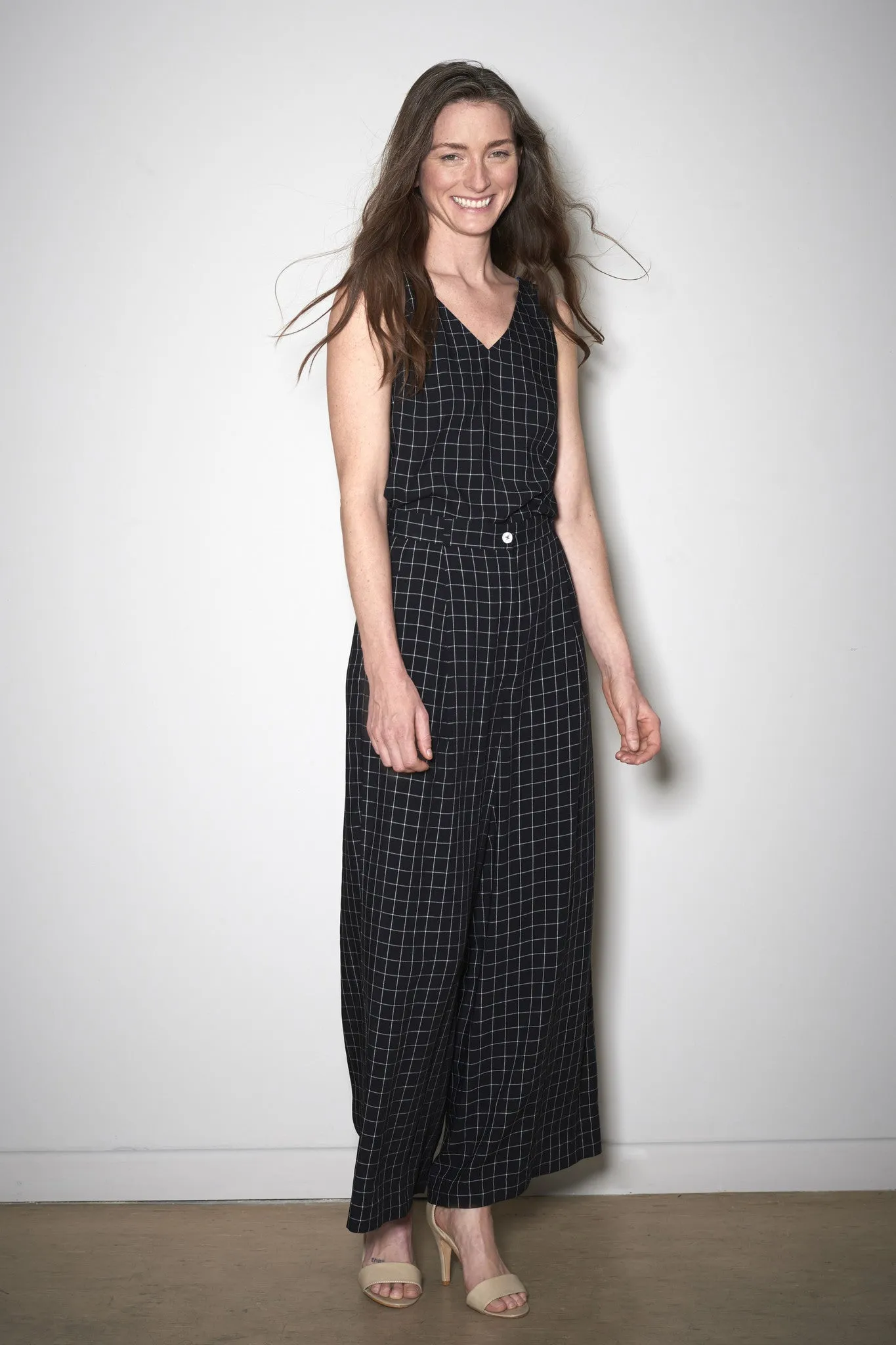 CHECK PANTS black