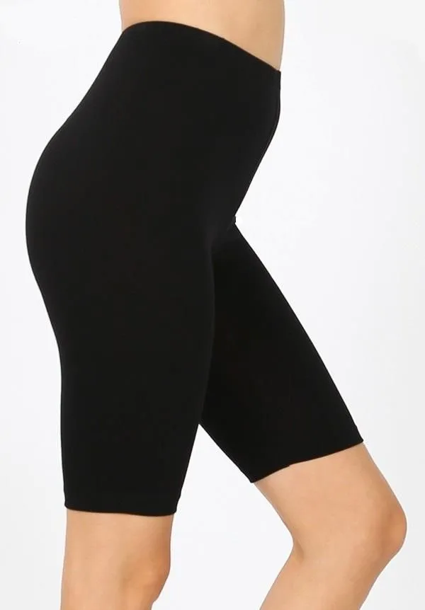 “Classic Stay Fit Biker Shorts” (black)