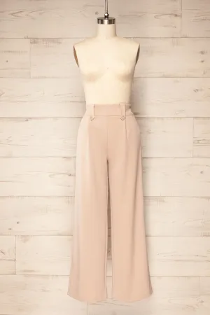 Clovelly Taupe | Straight-Leg Pants w/ Pockets