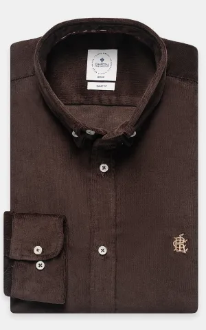 CORDUROY SMART SHIRT BROWN