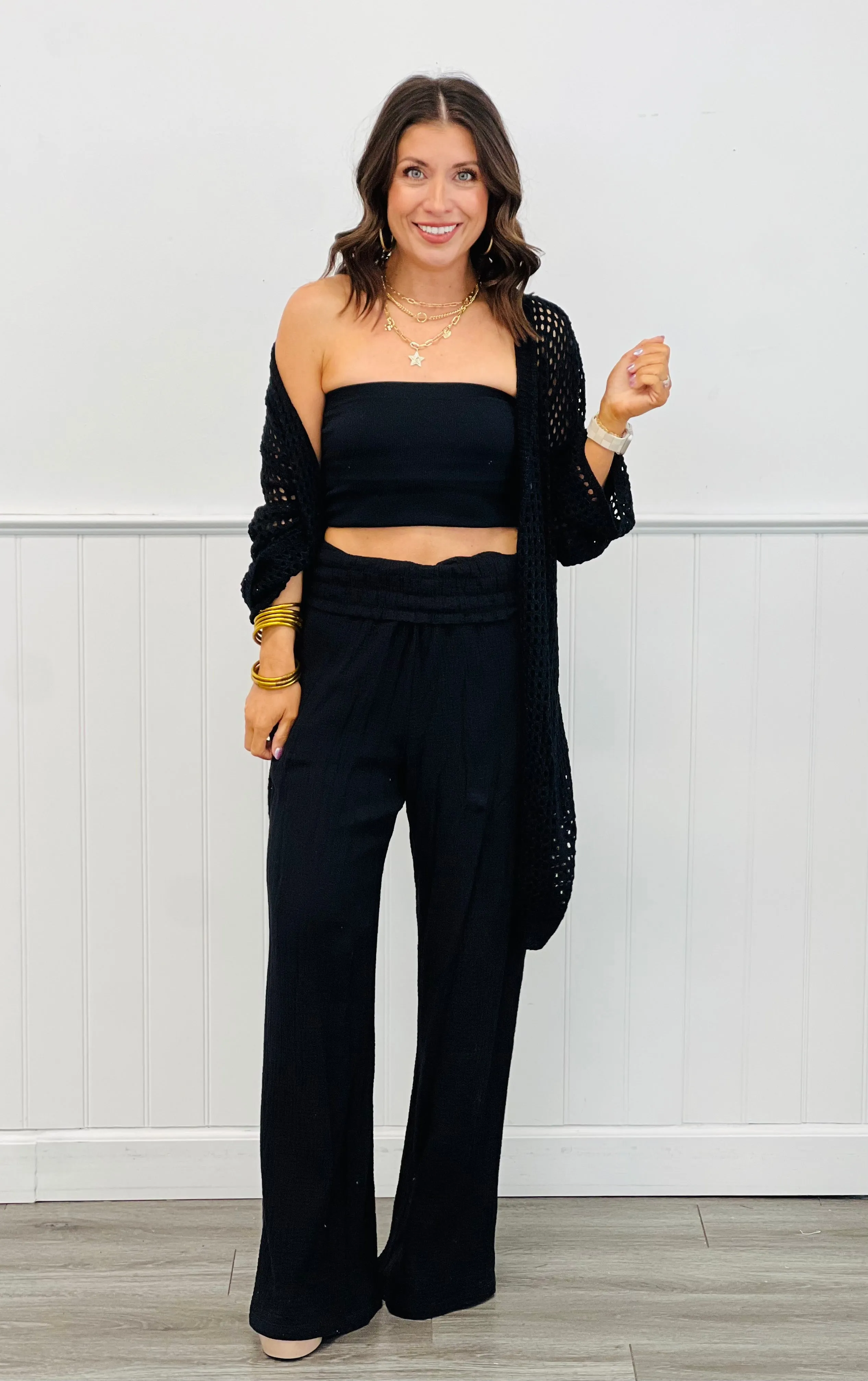 Cotton Gauze Wide Leg Pants (Reg & Plus)-2 Colors