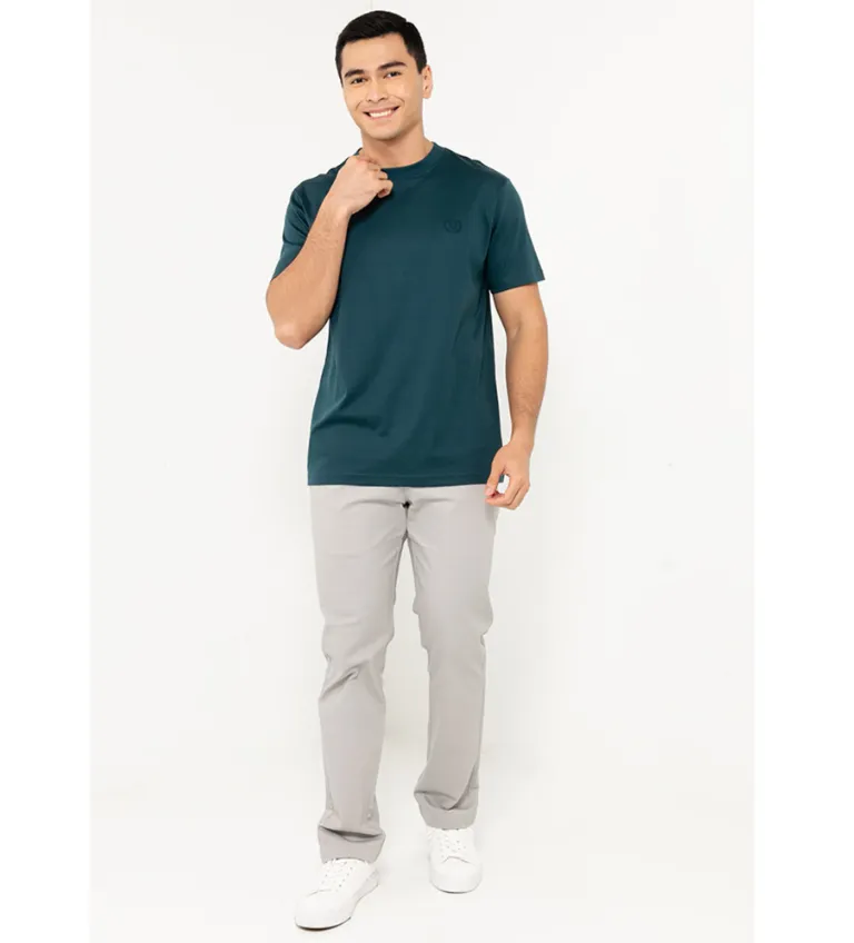 Cotton Interlock Crewneck Short Sleeve Embroidery Tees (Liquid Touch)