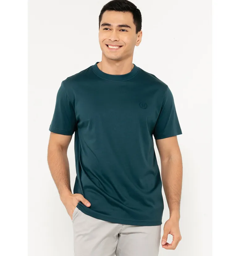 Cotton Interlock Crewneck Short Sleeve Embroidery Tees (Liquid Touch)
