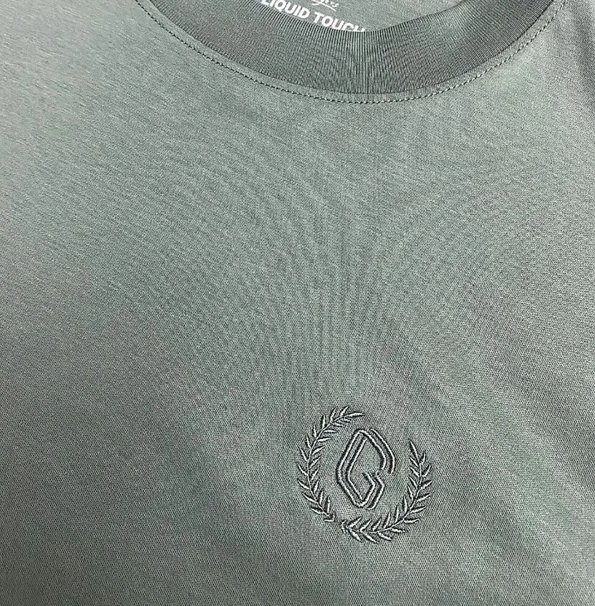 Cotton Interlock Crewneck Short Sleeve Embroidery Tees (Liquid Touch)
