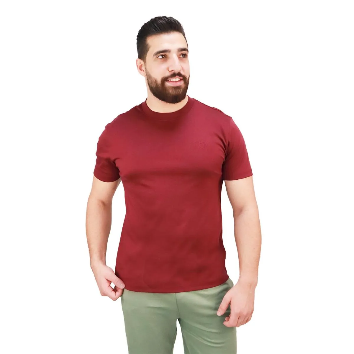 Cotton Interlock Crewneck Short Sleeve Embroidery Tees (Liquid Touch)