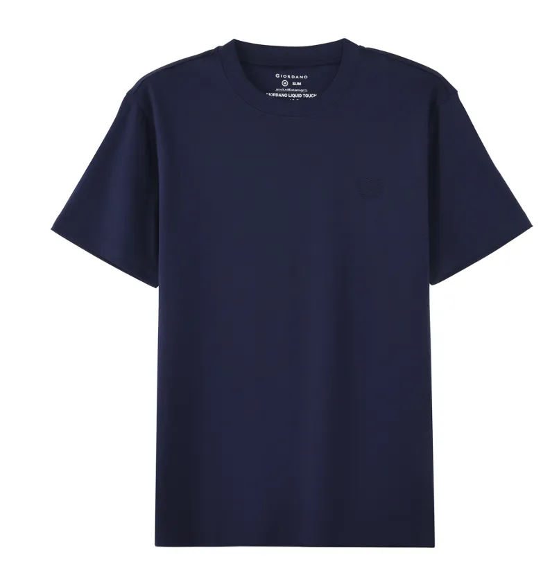 Cotton Interlock Crewneck Short Sleeve Embroidery Tees (Liquid Touch)