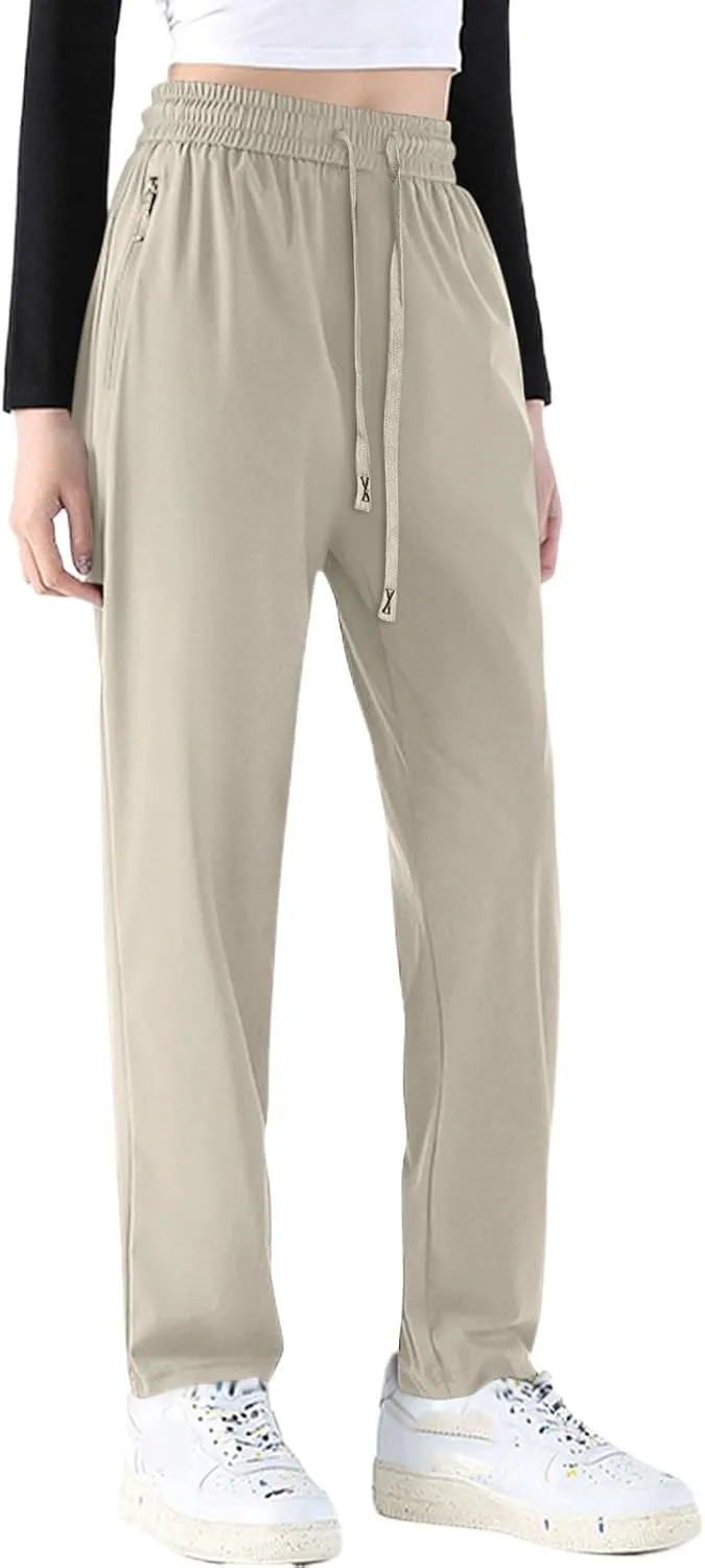 Cotton Linen Yoga Pants Business Casual,Wide Leg Sweatpants Women Denim Flowy Wide Trousers High Waisted