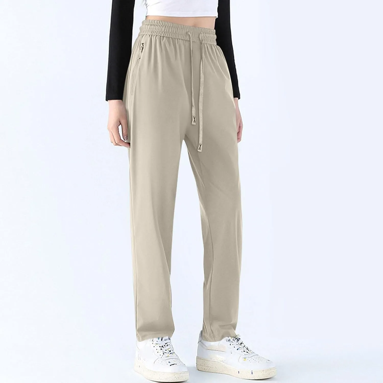 Cotton Linen Yoga Pants Business Casual,Wide Leg Sweatpants Women Denim Flowy Wide Trousers High Waisted
