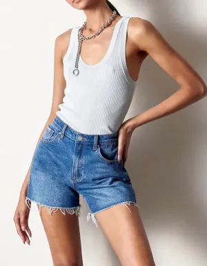 Dark wash Insane Gene denim shorts
