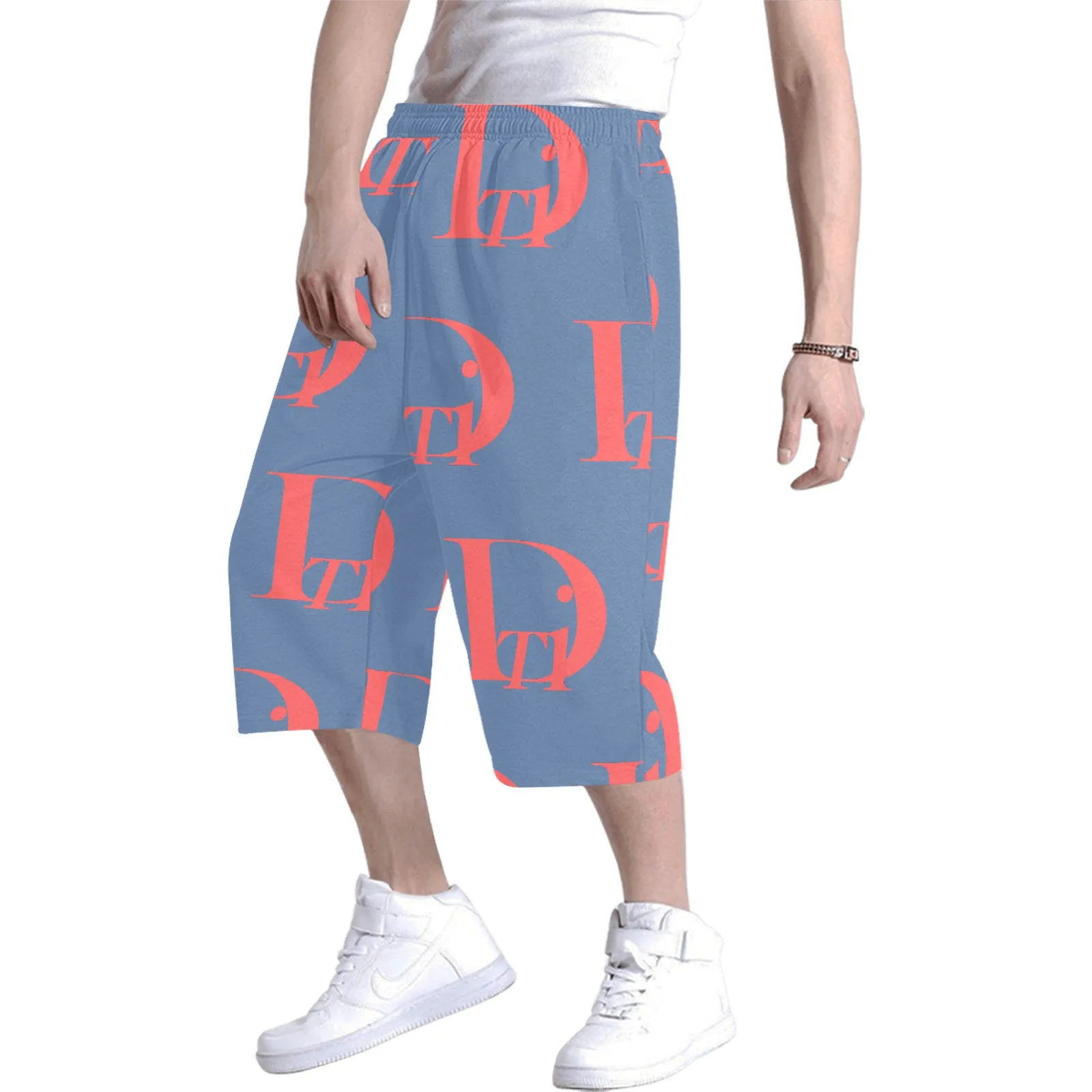 Descendants of the Island Coral Denim Men's All Over Print Baggy Shorts (Model L37)