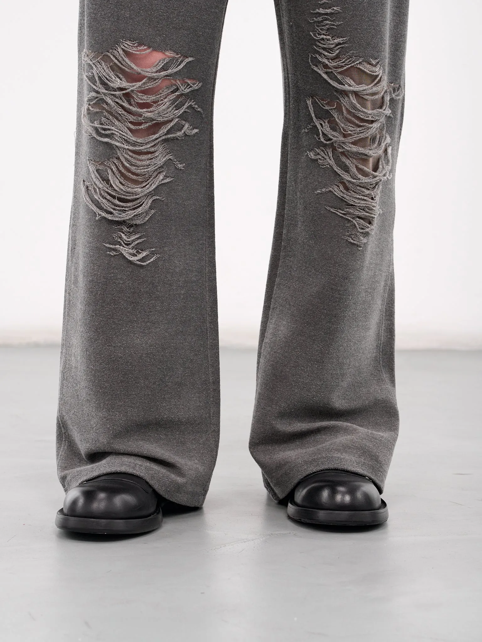Distressed & Faded Sweatpants (A18218-0PLAI-GREY)